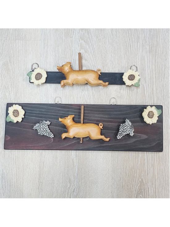 Unbranded Other - Farmhouse Decor Piggy Hanging Knob Shelf Pair Handmade Home flowers grapes